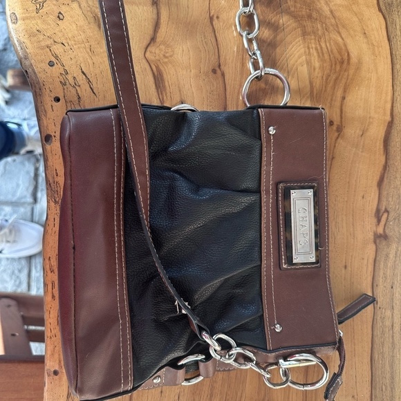 Chaps Two-Tone Leather Shoulder Bag - Picture 2 of 7